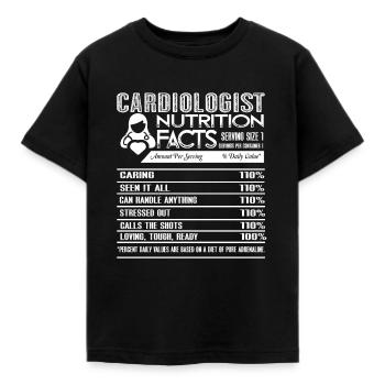 Cardiologist Nutrition Facts - Kids' T-Shirt - black - Front - AI Model Kid Female (0cm)