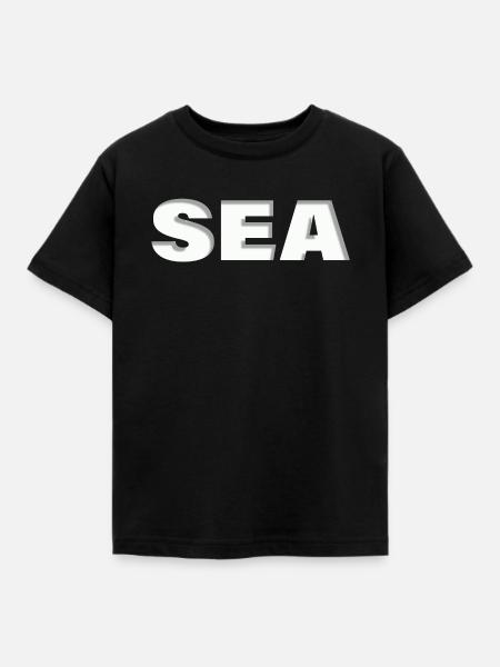 SEA - Kinder T-Shirt - Schwarz