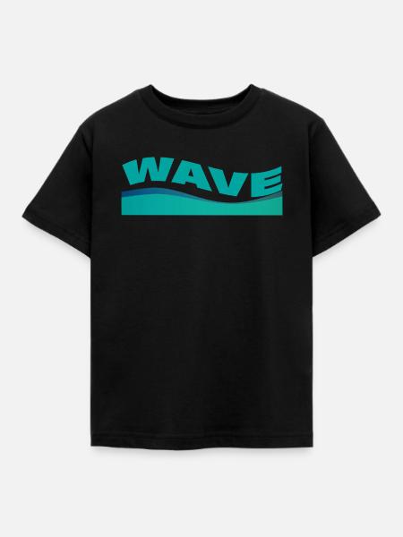 WAVE - Kinder T-Shirt - Schwarz