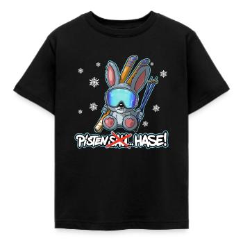Skihase Ski Hase Pistes Tru - T-shirt Enfant - noir - Devant - AI Model Kid Female (0cm)