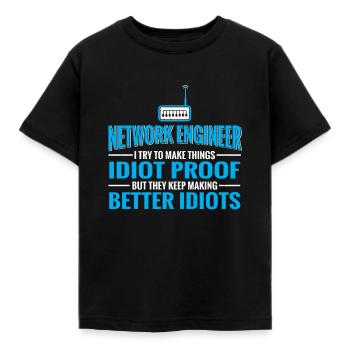 Techniciens de réseau Informatique Réseau Technk IT - T-shirt Enfant - noir - Devant - AI Model Kid Female (0cm)