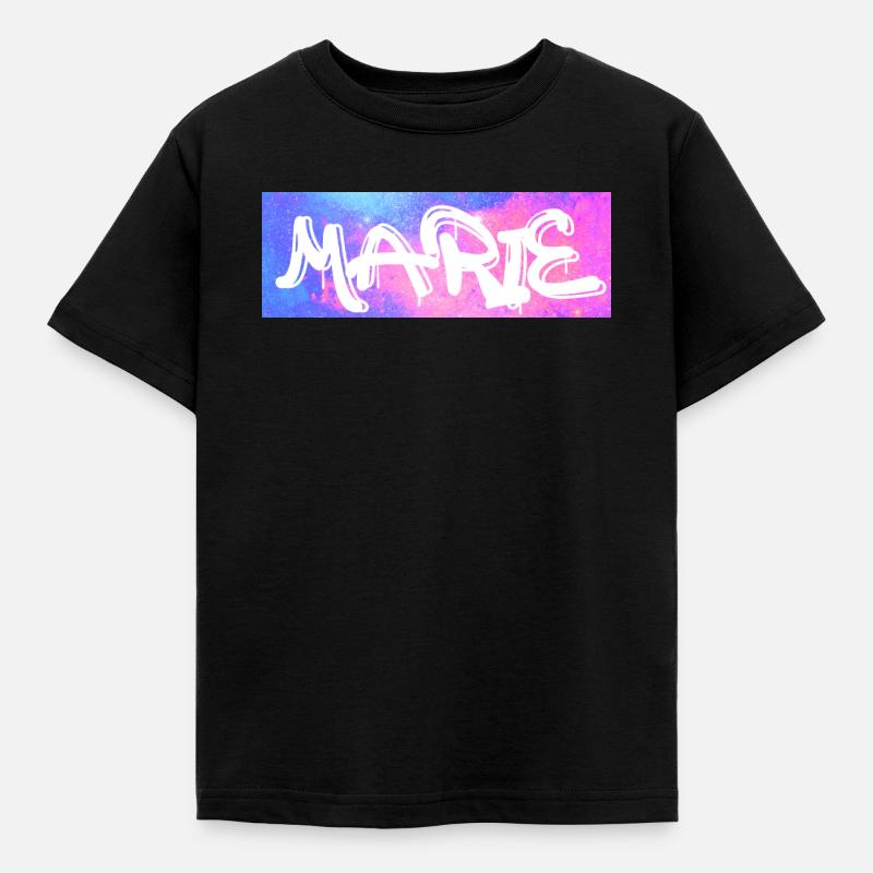 Marie Graffiti Neon Splash - Kinder T-Shirt - Schwarz