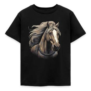 Icelandic Horse Icelandic Pony Riding Horses - Kids' T-Shirt - black - Front - AI Model Kid Female (0cm)