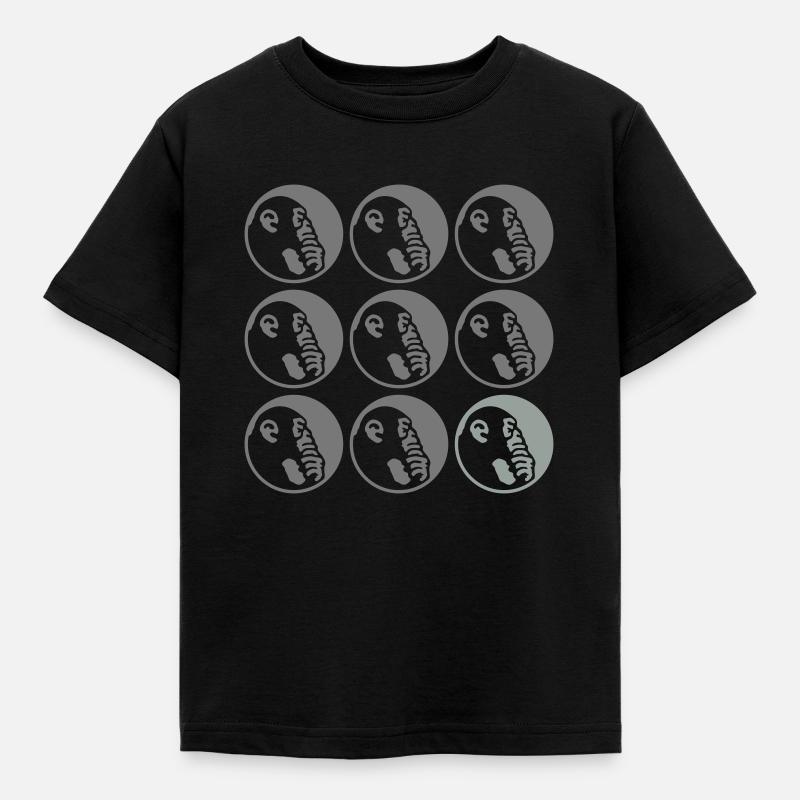 Denkeraffe Pattern - Kinder T-Shirt - Schwarz