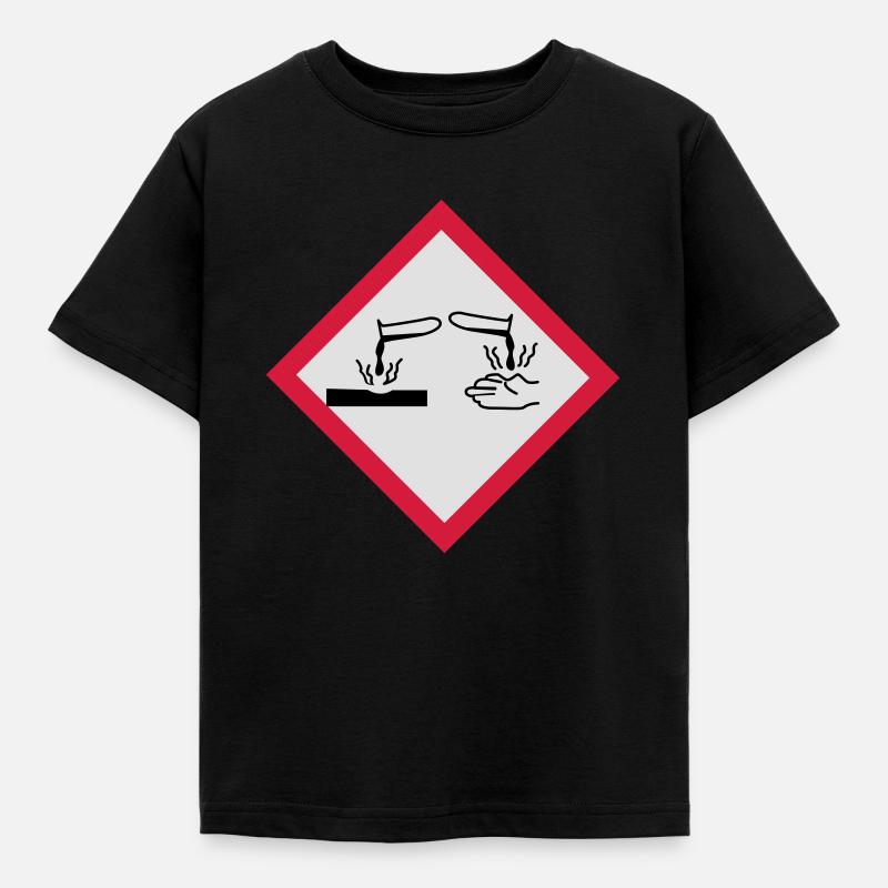 Gefahrstoffe ätzend - Kinder T-Shirt - Schwarz