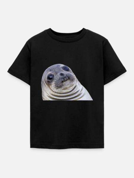 Lustige Robbe - Kinder T-Shirt - Schwarz