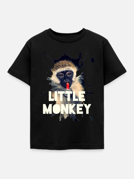 Affe - Kinder T-Shirt - Schwarz