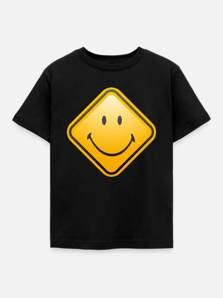 Smiley Shield happy - Kinder T-Shirt - Schwarz