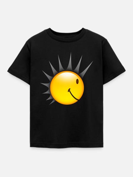 Smiley Punk Side - Kinder T-Shirt - Schwarz