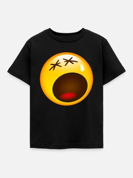 Smiley Sad - Kinder T-Shirt - Schwarz
