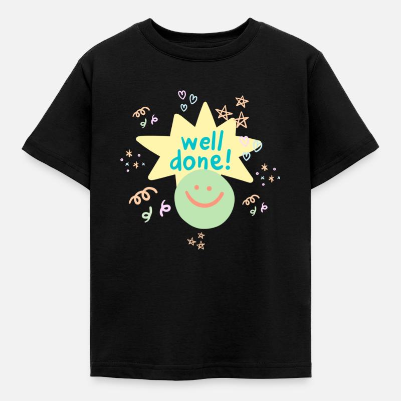 well done - Kinder T-Shirt - Schwarz