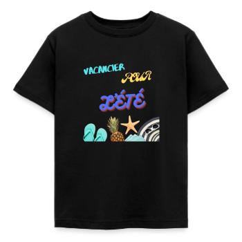 VACANCIER pour l'été - T-shirt Enfant - noir - Devant - AI Model Kid Female (0cm)