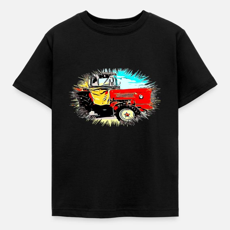 Traktor - Kinder T-Shirt - Schwarz