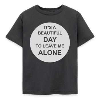 leave me alone day - Kinder T-Shirt - Dunkelgrau - Vorne - AI Model Kid Female (0cm)