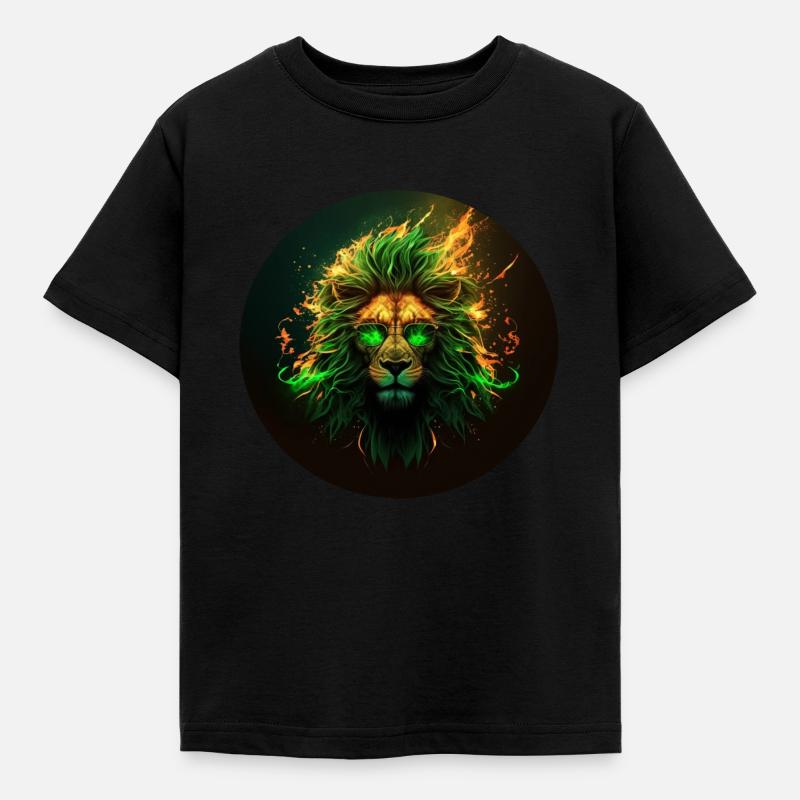 LiOnFire - Kinder T-Shirt - Schwarz