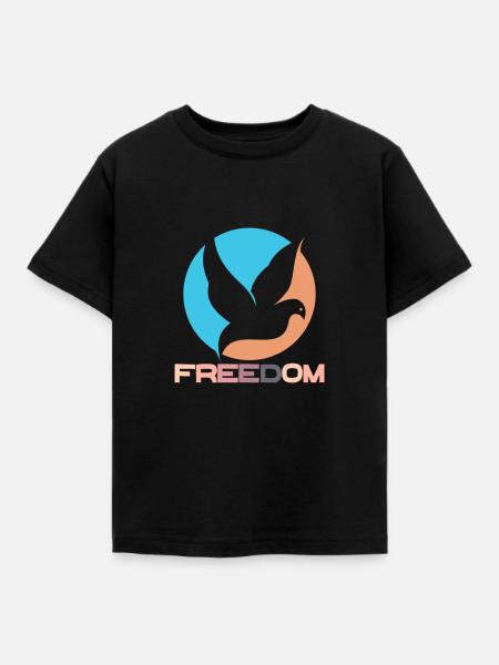 Freedom - Kinder T-Shirt - Schwarz