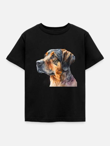 Watercolour Dog / Hund - Kinder T-Shirt - Schwarz