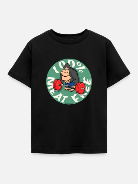 100% fleischfrei - Kinder T-Shirt - Schwarz