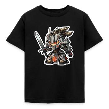 Chibi Samurai Roboter - Kinder T-Shirt - Schwarz - Vorne - AI Model Kid Female (0cm)