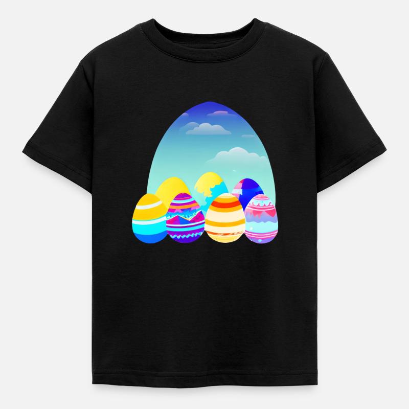 Easter Egg Easter Bunny Gift Easter Happy Easter - Kids' T-Shirt - black