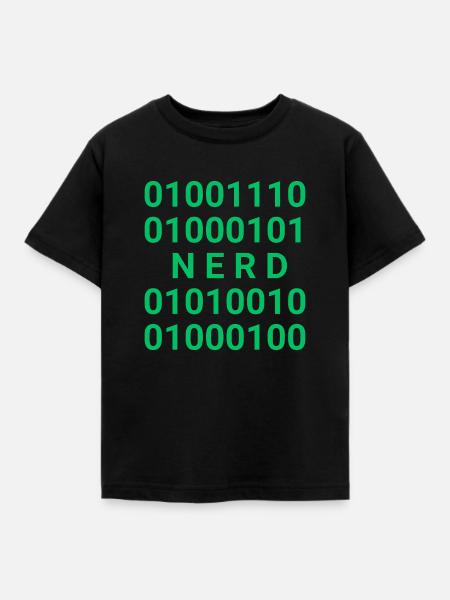 Nerd in Binärcode - Kinder T-Shirt - Schwarz