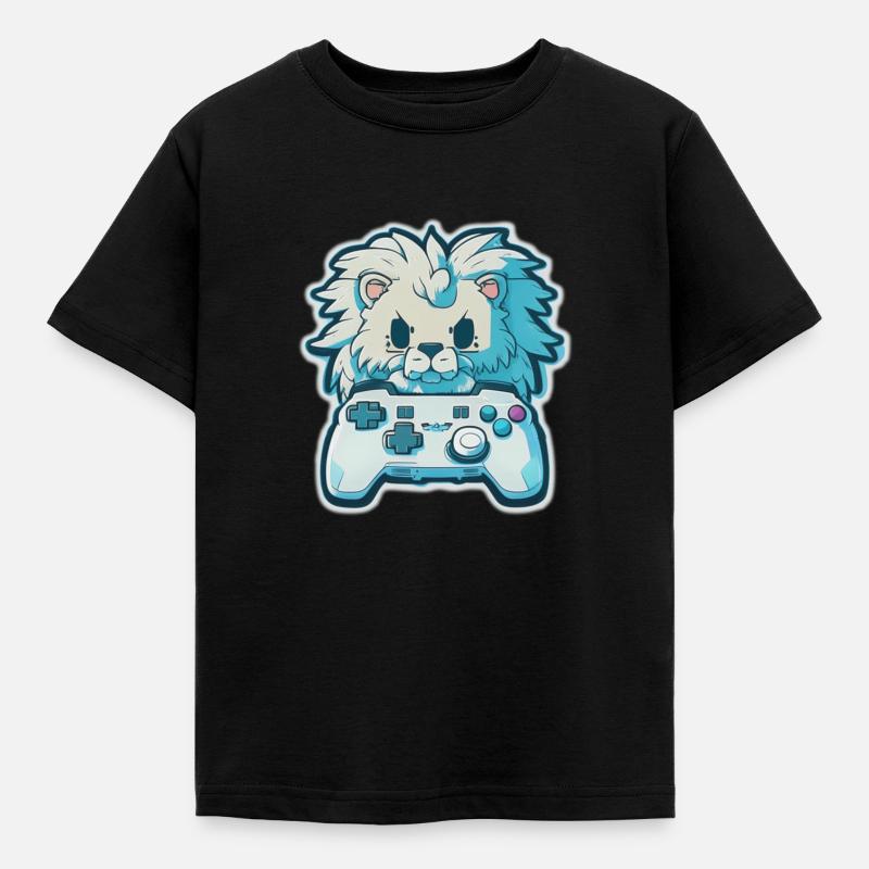 Videospiel Eis Löwe - Kinder T-Shirt - Schwarz