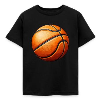 Basketball Motiv Simpel für Basketballer und Fans - Kinder T-Shirt - Schwarz - Vorne - AI Model Kid Female (0cm)