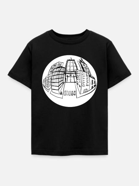 Perspektivische Stadt - Kinder T-Shirt - Schwarz