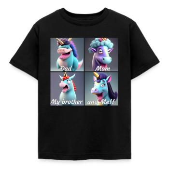 unicorn family - T-shirt Enfant - noir - Devant - AI Model Kid Female (0cm)