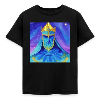 König - Kinder T-Shirt - Schwarz - Vorne - AI Model Kid Female (0cm)