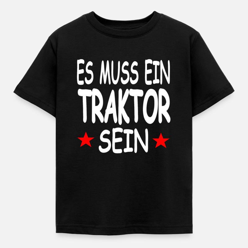 Traktor - Kinder T-Shirt - Schwarz