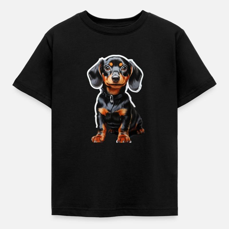 Dackel - Kinder T-Shirt - Schwarz