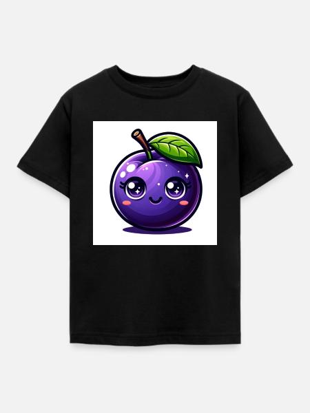 Plum purple - Kids' T-Shirt - black