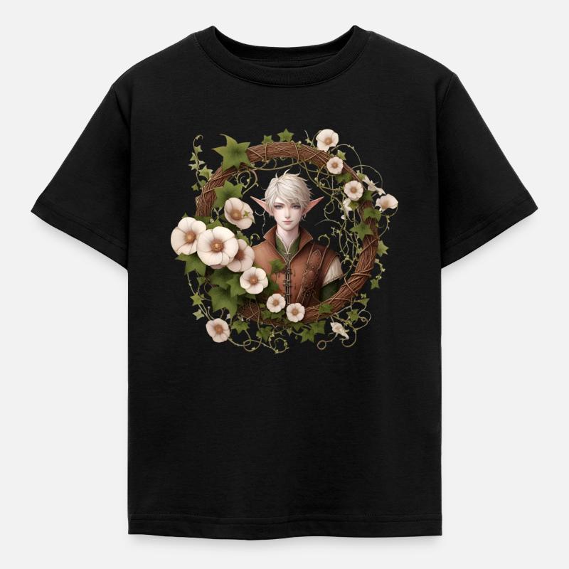 Elfe des fleurs - T-shirt Enfant - noir