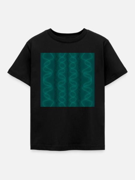 Grüne vertikale Wellen - Kinder T-Shirt - Schwarz