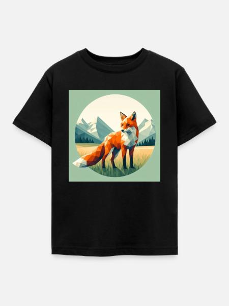 Fuchs - Kinder T-Shirt - Schwarz