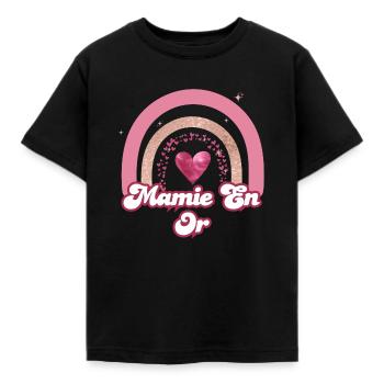 Rose Rainbow Gold Granny - Granny Geschenk - Kinder T-Shirt - Schwarz - Vorne - AI Model Kid Female (0cm)