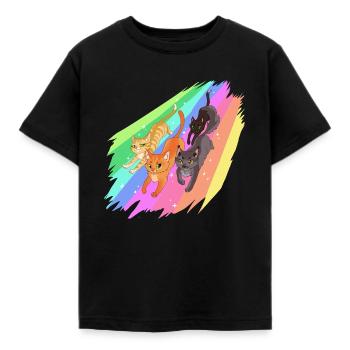 Feuerstern Firestar Cats Rainbow Warrior Cats - Kids' T-Shirt - black - Front - AI Model Kid Female (0cm)