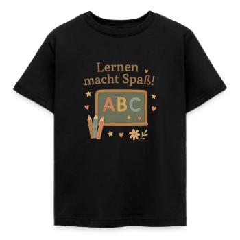 Lernen macht Spaß – Schule ABC Einschulung Design - Kinder T-Shirt - Schwarz - Vorne - AI Model Kid Female (0cm)