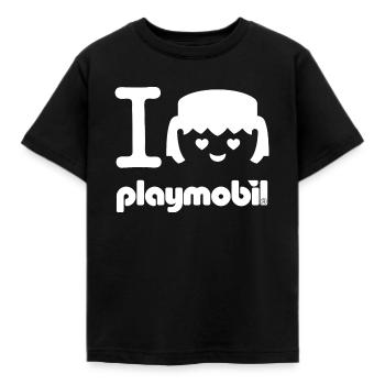 Playmobil I Love Playmobil en blanc - T-shirt Enfant - noir - Devant - AI Model Kid Female (0cm)