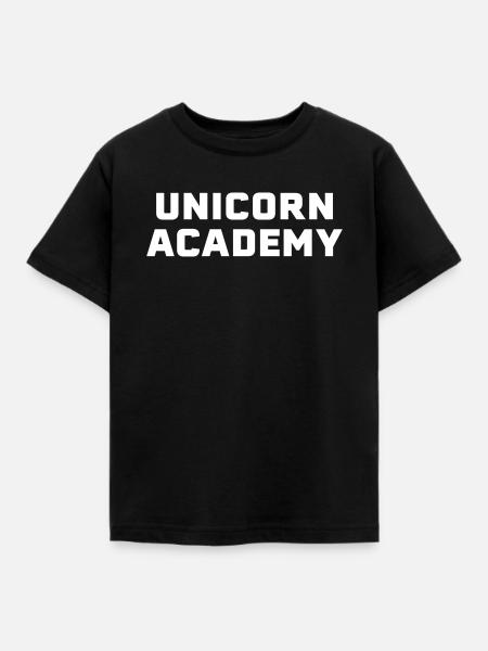 Unicorn Academy white - Kinder T-Shirt - Schwarz