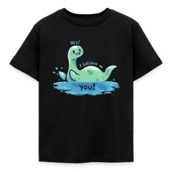 Nessie glaubt an dich - Kinder T-Shirt - Schwarz - Vorne - AI Model Kid Female (0cm)