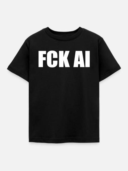 Fck ai - Kinder T-Shirt - Schwarz