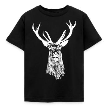 Ich liebe Hirsche Hirsch - Kinder T-Shirt - Schwarz - Vorne - AI Model Kid Female (0cm)