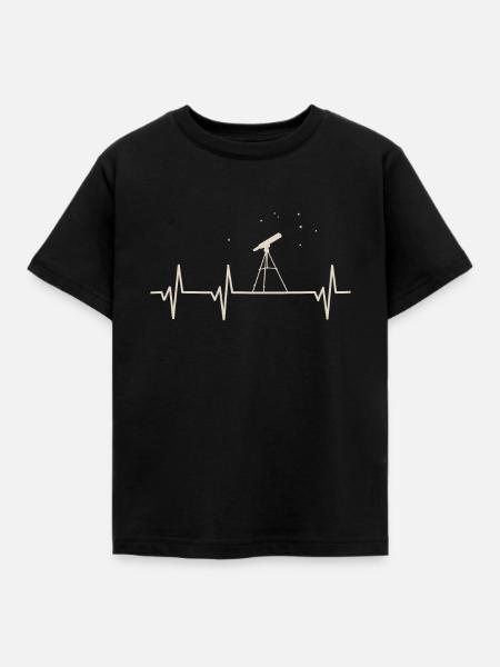 Sternschlag-Herzschlag für Astronomen - Kinder T-Shirt - Schwarz