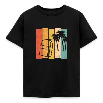 Backpacking Reise Shirt - Kinder T-Shirt - Schwarz - Vorne - AI Model Kid Female (0cm)