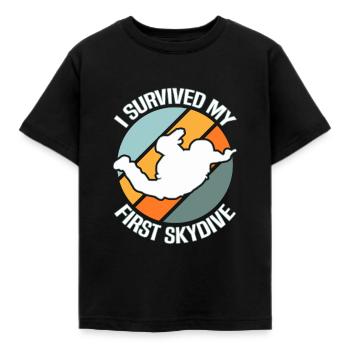 Skydiving Skydiver - Kids' T-Shirt - black - Front - AI Model Kid Female (0cm)