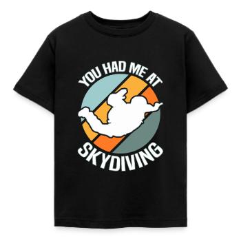 Skydiving Skydiver - Kids' T-Shirt - black - Front - AI Model Kid Female (0cm)