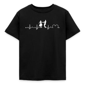 Foxtrot Dance Herzschlag EKG Ballroom-Kunst - Kinder T-Shirt - Schwarz - Vorne - AI Model Kid Female (0cm)
