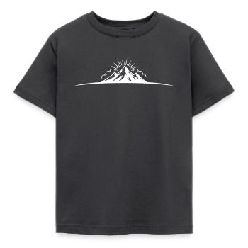 Berge Outdoor Symbol Mountains - Kids' T-Shirt - dark grey - Front - AI Model Kid Female (0cm)